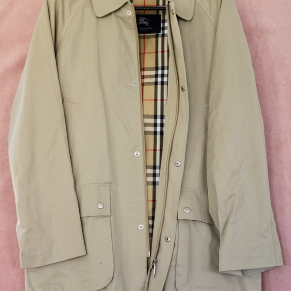 Burberry London Vintage Men's Car Coat Jacket - in Stone Tan - size L - Picture 3 of 4